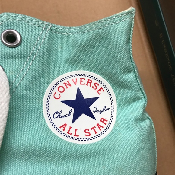 Y2K Converse Chuck Taylor All Star Mint Green High Tops Women's 9 - Picture 6 of 11